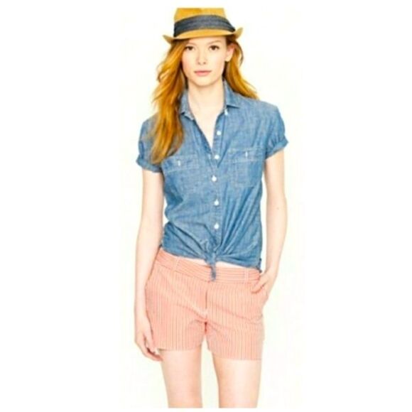 J. Crew Seersucker Shorts Size 2 - Picture 1 of 14